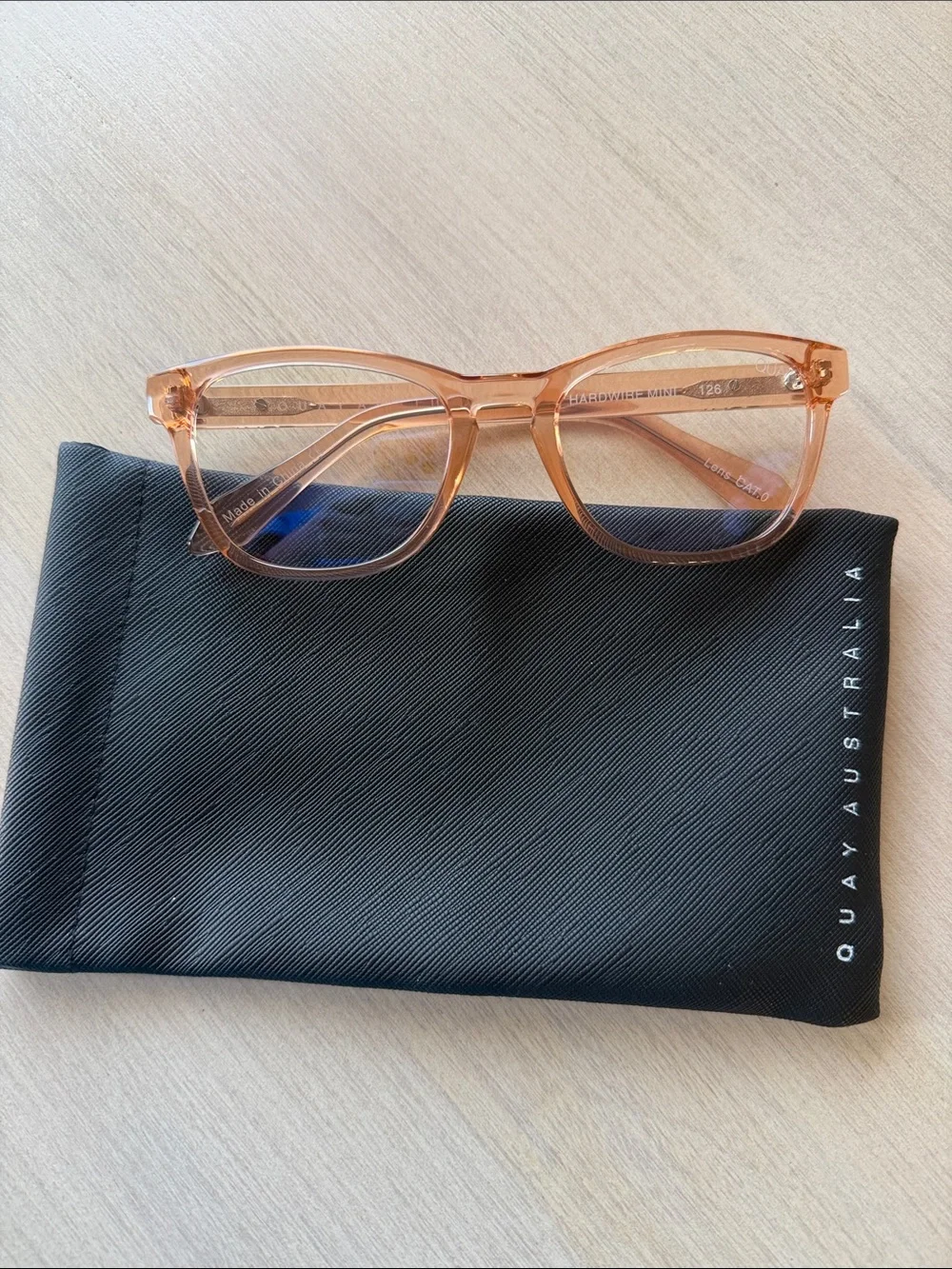 Quay Australia Clear Peach Blue Light Glasses